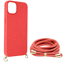 Avizar Coque cordon pour iPhone 15 Plus Silicone Recyclable Classic Case Bio Rouge