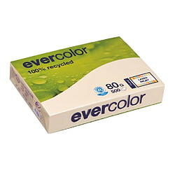 Ramette papier couleur recyclé Clairefontaine Evercolor A4 80 gr - 500 feuilles - ivoire - Lot de 5