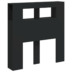 Avis Maison Chic Tête de lit scandinave à LED,meuble de chambre noir 100x18,5x103,5 cm bois d'ingénierie -MN12163