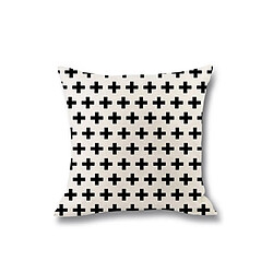 Acheter YP Select 4Pcs Géométrique Impression Numérique Accueil Oreiller Titulaire Lin Coussin Taille Oreiller Housse - 3 Noir 45X45Cm