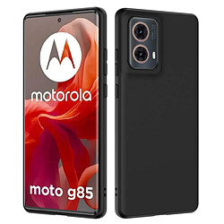 Htdmobiles Coque pour Motorola Moto G85 5G - housse etui silicone gel fine + verre trempe - NOIR