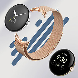 Acheter Avizar Bracelet pour Google Pixel Watch Acier Inoxydable Milanais Magnétique Rose Gold