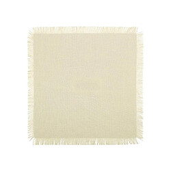 Avis Vente-Unique Lot de 4 serviettes de table à franges - Coton - 45 x 45 cm - Beige - POLA