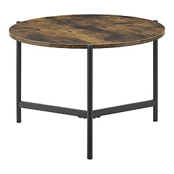 Helloshop26 Table basse ronde 42 x 60 cm effet bois foncé 03_0008494