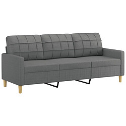 Acheter Maison Chic Canapé 3 places avec oreillers,Sofa de Salon,Canapé droit gris foncé 180 cm tissu -GKD267045