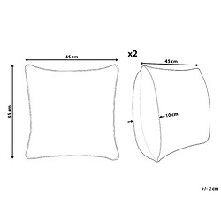 Avis Beliani Lot de 2 coussins TAGGIA 45 x 45 cm Motif de plante Multicolore