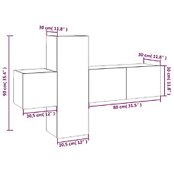 vidaXL Ensemble de meubles TV 3 pcs Chêne fumé Bois d'ingénierie pas cher