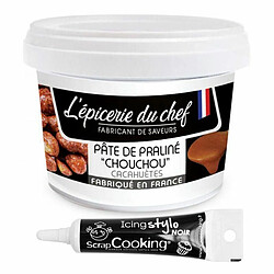 Scrapcooking Praliné de cacahuètes caramélisées 200 g + Stylo de glaçage noir