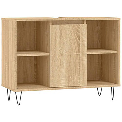 Maison Chic Armoire salle de bain,Meuble de rangement de salle de bain,Meuble haut chêne sonoma 80x33x60cm bois d'ingénierie -GKD801349