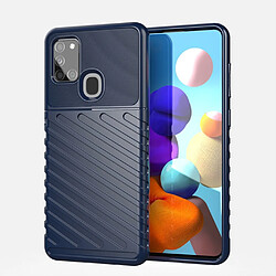 Coque en TPU texture sergé bleu pour votre Samsung Galaxy A21s