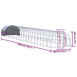 Acheter vidaXL Poulailler d'extérieur 3x20x2 m Acier galvanisé