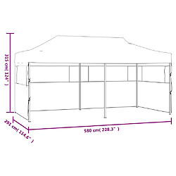 vidaXL Tente de réception pliable avec parois 3 x 6 m Acier Blanc pas cher