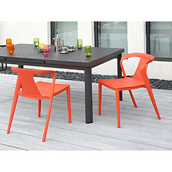 Avis Vente-Unique Lot de 2 chaises de jardin - Orange - VOLTERRA de MYLIA