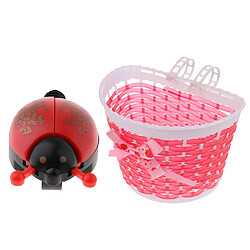 Panier Avant De Guidon De Vélo Pour Enfants + Vélo Nouveauté Coccinelle Corne De Cloche Rose