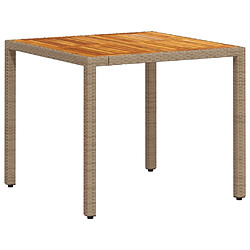 Avis vidaXL Ensemble à manger de jardin et coussins 3pcs beige rotin acacia