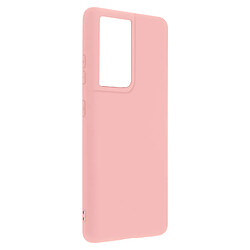 Avizar Coque Samsung Galaxy S21 Ultra Silicone Souple Soft Touch Compatible QI Rose