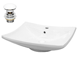 Ecd Germany Lavabo 605 x 460 x 165 mm en céramique blanche