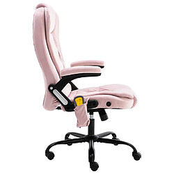 Avis Helloshop26 Chaise fauteuil siège de bureau informatique étude de massage Rosevelours rose 02_0024021