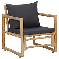 Maison Chic Ensemble de 4 Tables et chaises d'extérieur avec coussins,Salon de jardin Bambou -GKD491186 pas cher