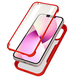 Avizar Coque 360° pour iPhone 13 Dos Rigide Protection Écran Contour rouge