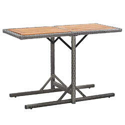 Maison Chic Table de jardin | Table d'extérieur Anthracite Résine tressée et bois d'acacia -GKD25812