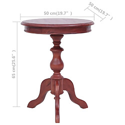 Maison Chic Table d'appoint | Table Basse Marron 50 x 50 x 65 cm Bois d'acajou massif -GKD53968 pas cher