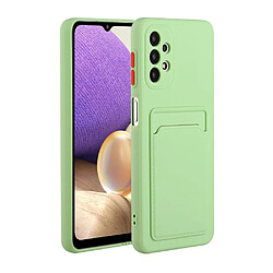 Coque en TPU Bien protégé souple avec porte-cartes vert pour votre Samsung Galaxy A52 4G/5G