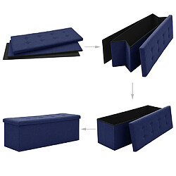 Acheter vidaXL Banc de rangement pliable Bleu Faux lin