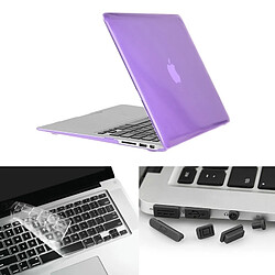 Wewoo Housse Étui Violet pour Macbook Air 13,3 pouces Chapeau-Prince 3 en 1 cristal dur coque en plastique de protection avec clavier de garde et prise de poussière de port