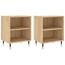 Maison Chic Lot de 2 Tables de chevet - Tables de Nuit chêne sonoma 40x30x50cm bois d'ingénierie