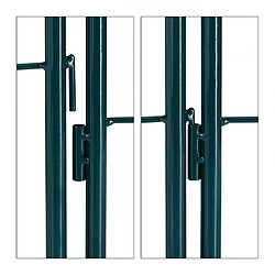 Helloshop26 Treillis clôture plante grimpante arche jardin fer set de 2 vert 13_0002896_2