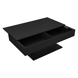 Avis Table basse 110x60x40 cm noir incl. 2 compartiments de rangement sous plateau coulissant ML-Design