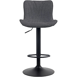 Avis Decoshop26 Tabouret de bar chaise haute x1 avec coutures décoratives en tissu noir pieds en métal noir 10_0005175