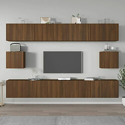 Maison Chic Ensemble de meubles TV 6 pcs | Banc TV Moderne pour salon | Meuble de Rangement - Chêne marron Bois d'ingénierie -MN31281