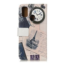 Etui en PU impression de motifs tour Eiffel pour votre Samsung Galaxy A21s