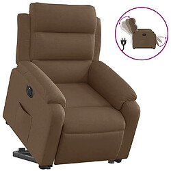 vidaXL Fauteuil inclinable électrique marron tissu