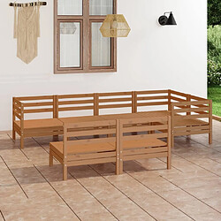 Maison Chic Salon de jardin 7 pcs - Table et chaises d'extérieur - Mobilier/Meubles de jardin Moderne Bois de pin massif Marron miel -MN50454