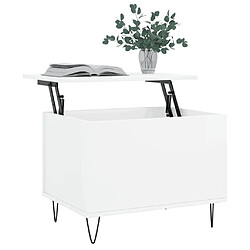 Avis Maison Chic Tabls basse,Table Console pour salon Blanc brillant 60x44,5x45 cm Bois d'ingénierie -MN40977