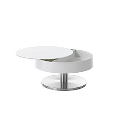 Avis Inside 75 Table basse ronde VOLA 79 cm diamètre-plateau HWP blanc pivotant piétement acier brosse