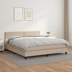 Maison Chic Structures de lit + matelas,Lit à sommier tapissier avec matelas Cappuccino 180x200 cm -MN64377