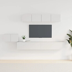 vidaXL Ensemble de meubles TV 5 pcs Blanc Bois d'ingénierie