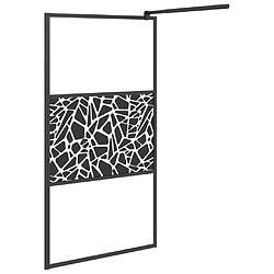 Acheter Maison Chic Paroi de douche | Écran de douche | Cloison de douche 100x195 cm Verre ESG avec design de pierre Noir -GKD96031