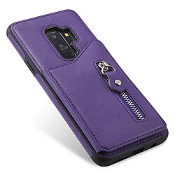 Wewoo Coque Pour Galaxy S9 Plus Etui de protection antichoc couleur solide à double boucle et fermeture à glissière violet pas cher