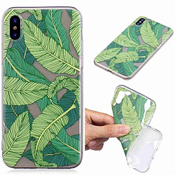 Wewoo Coque Fashion Etui de protection en TPU peint pour iPhone XS Max motif Feuille de bananier