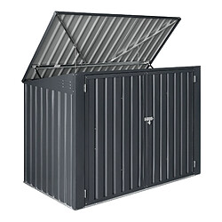 Acheter Cache poubelle Grebin avec toit rabattable pour 2 poubelles 173x101x131 cm [en.casa]