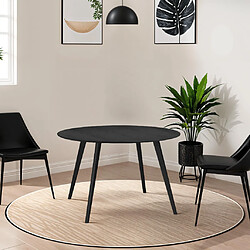 Alterego Table de cuisine ronde 'AMY' noire - ø 120 cm