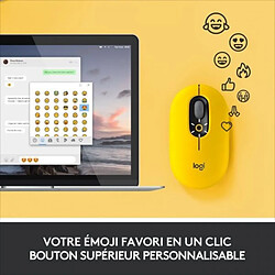 Avis Souris Sans Fil Logitech POP Mouse avec Emojis Personnalisables, Bluetooth, USB, Multidispositifs - Jaune