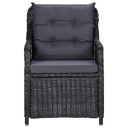 Avis Maison Chic Lot de 2 Chaises de jardin,Fauteuil d'extérieur avec coussins Résine tressée Noir -MN40245