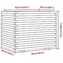 vidaXL Jardinière 90x60x72,5 cm bois de pin imprégné pas cher