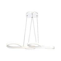 NETTLIFE Suspension LED Blanc 47W Diam.75cm Aluminium Dimmable Salon Blanc Chambre Salle à Manger Lampe Moderne Hauteur Réglable pour Cuisine 